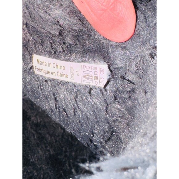 Crocs Shoes Womens 7 Cobbler Mule Clogs Black Suede Faux Fur Trim Wedge 11602 - Picture 4 of 10